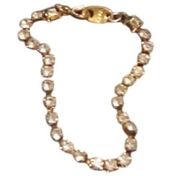 Avon Jewelry - Vintage Avon Gold-Tone Rhinestone Tennis Bracelet